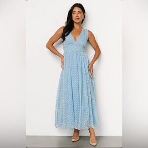 Blue floral maxi dress